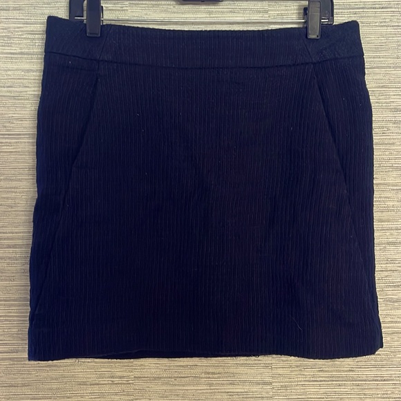 LOFT Dresses & Skirts - Loft Navy Blue Knitted Cotton Blend Lined Womens Mini Skirt Size 10 525